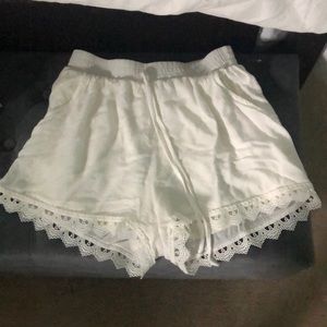 High Waisted White Shorts